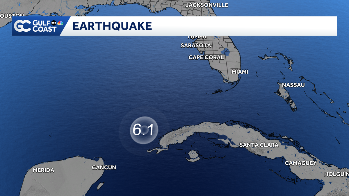 6.1-magnitude earthquake near Mantua, Cuba causes shaking to be felt across Florida