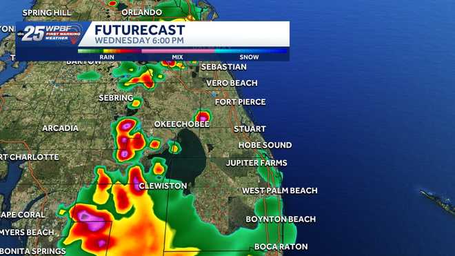 Futurecast south florida under marginal risk for severe storms Wednesday