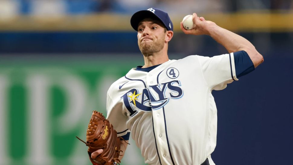 Tampa Bay Rays pitcher Steven Matz throws against the Detroit Tigers during the first inning of a baseball game Tuesday, June 2, 2026, in St. Petersburg, Fla. (AP Photo/Mike Carlson)