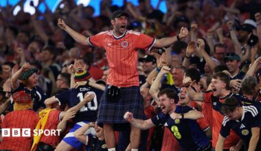 Scotland fans celebrate at Boston Stadium