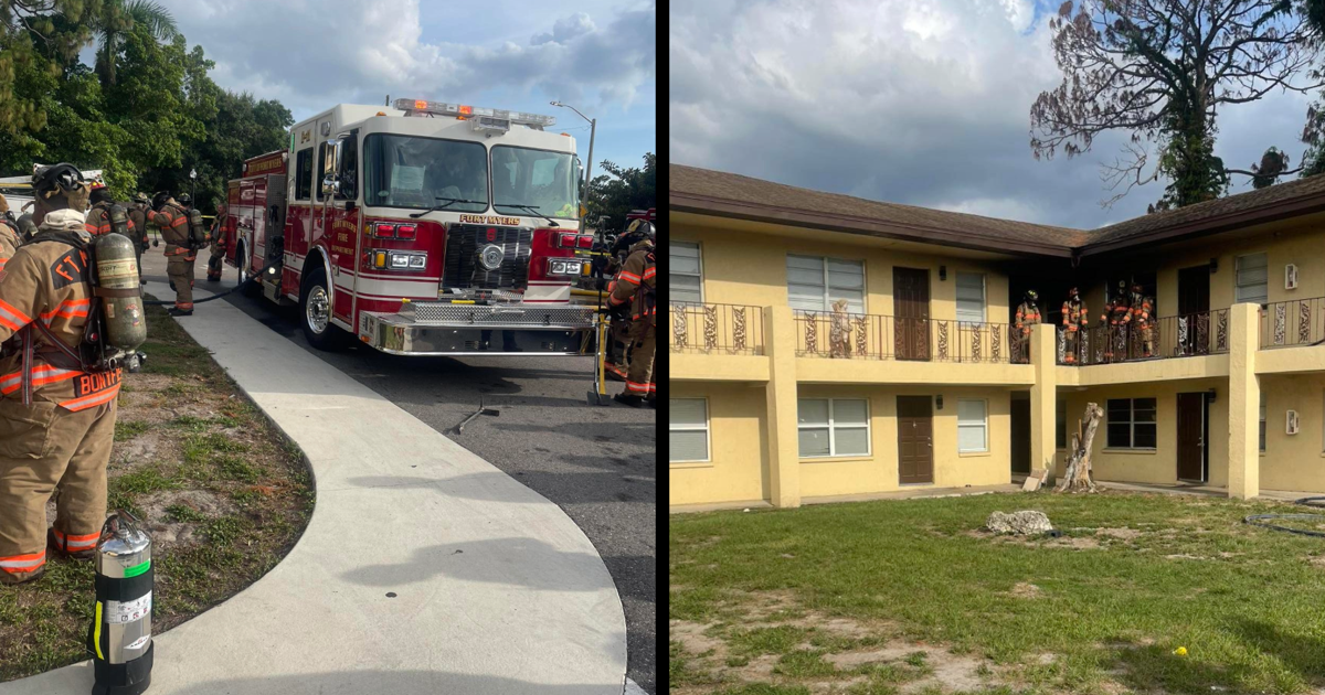 Fort Myers firefighters stop blaze from spreading in 2-story apartment | Lee County