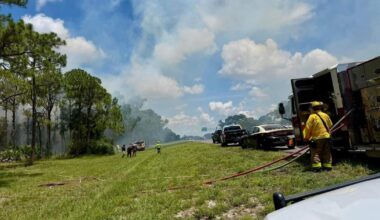 Martin County Fire Rescue extinguishes I-95 brush fire in Palm City | Martin County