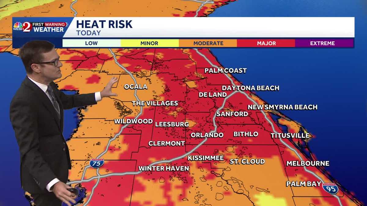 Humidity sends heat index climbing across Central Florida