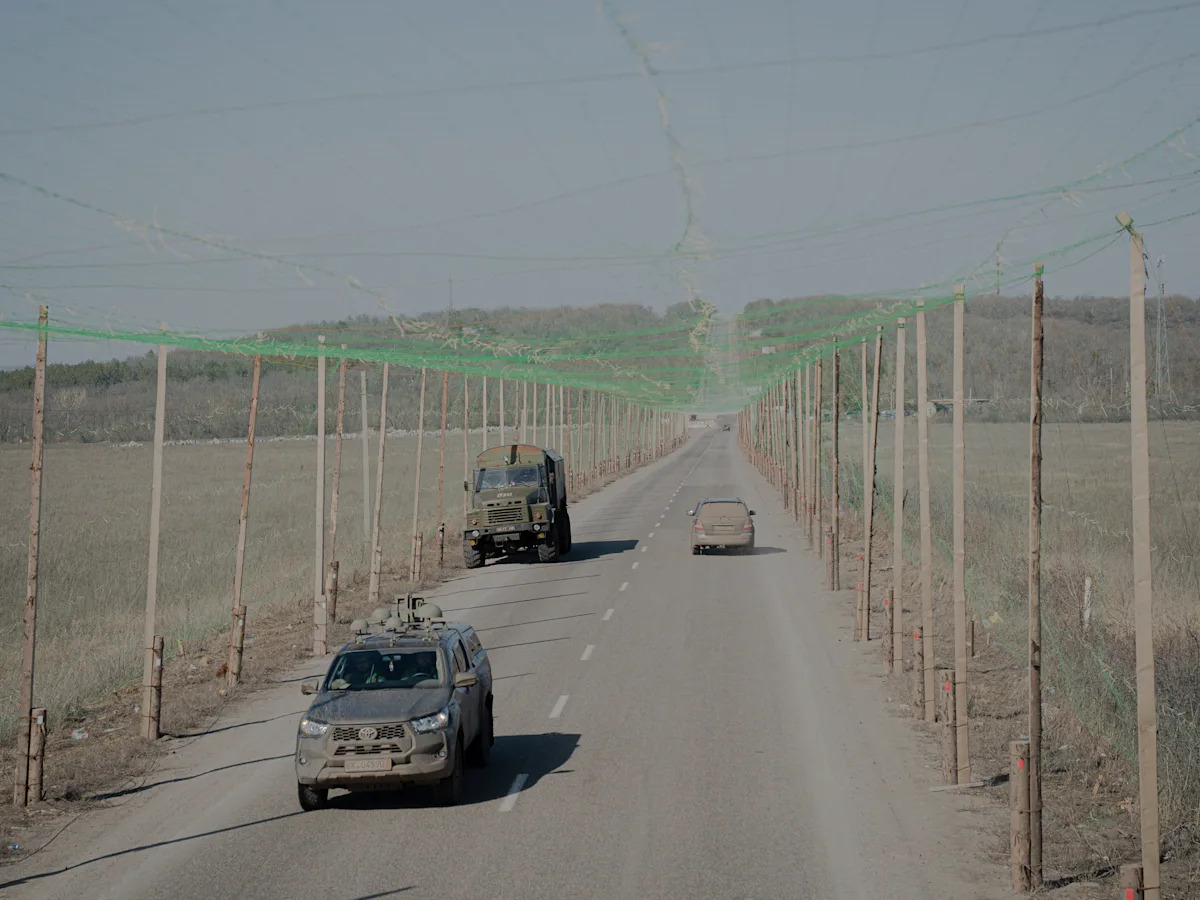 Ukraine lined its roads with enough anti-drone netting this year to cover the length of Florida