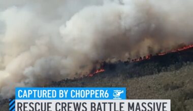 Florida Forest Service and Miami-Dade Fire Rescue crews were responding to a large brush fire in western Miami-Dade on Monday, officials said. Aerial footage from Chopper6 showed a large amount of smoke rising into the air from the scene as flames consumed multiple acres. One section was burning near a group of power lines. #fire #miamidade #chopper #flames