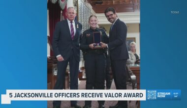 Jacksonville officers receive state Valor Awards for saving life of Elyse Hand during shooting