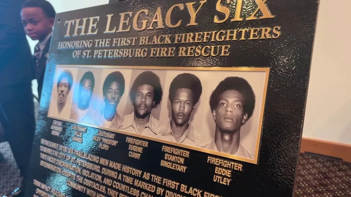 Legacy Six firefighters recognized with plaque at St. Pete Fire Rescue headquarters
