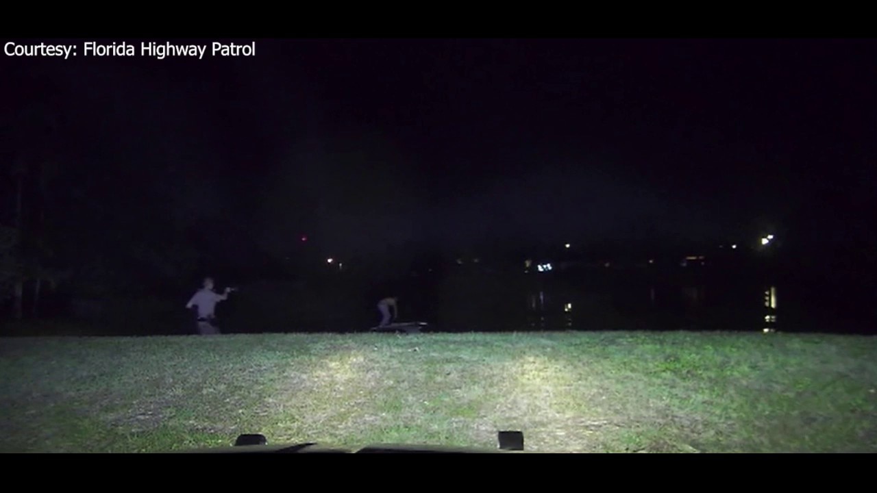 Driver crashes into pond while fleeing troopers