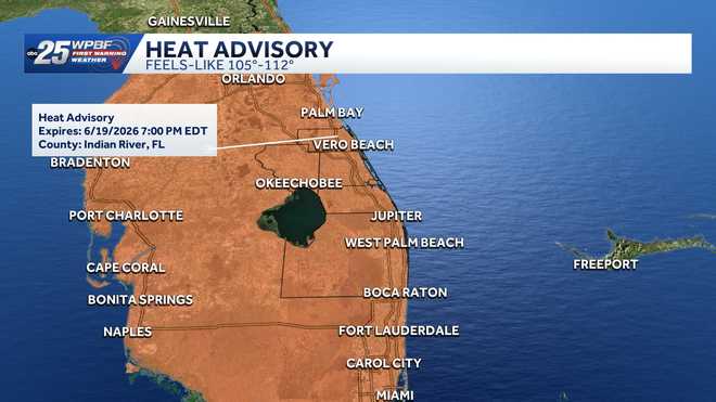 Map shows all of Central & South Florida is under a heat advisory Friday Map shows all of Central & South Florida is under a heat advisory Friday