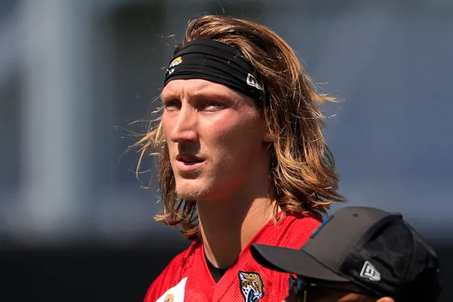 Jacksonville Jaguars quarterback Trevor Lawrence (16) walks off the field during the third day of minicamp at the Miller Electric Center, Thursday, June 11, 2026, in Jacksonville, Fla.