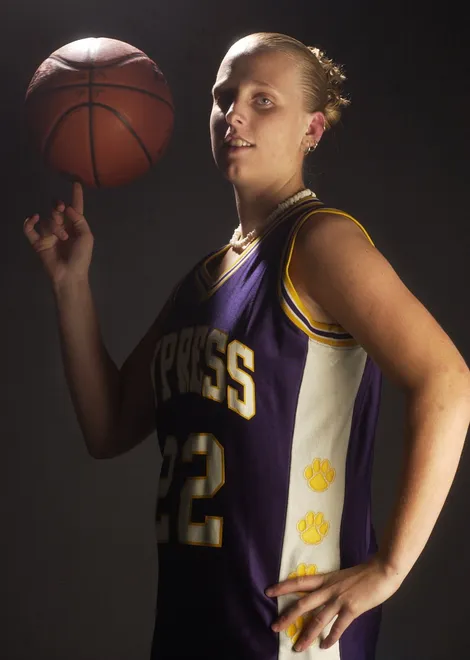 2004 All-Area Girls Basketball team Player of the Year Ashley Traugott from Cypress Lake.