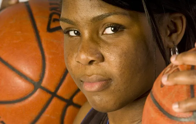 Michelle Woods of Community School of Naples is the 2009 girls basketball player of the year.