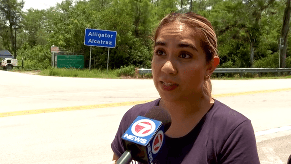 {p}“This is Miccosukee land. The Miccosukees have stood in solidarity with all of the families of the detainees for months, and the land should go back to them,” said Arianne, an activist in Ochopee. (CNN Newsource) {/p}