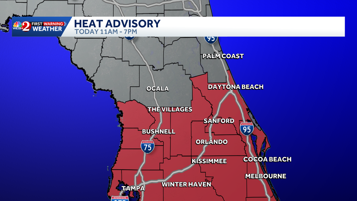 Central Florida heat index could reach 110° Thursday