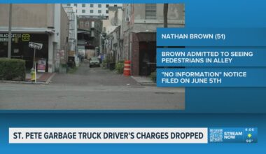 Charges dropped for St. Pete garbage truck driver accused of hitting sleeping woman in alley