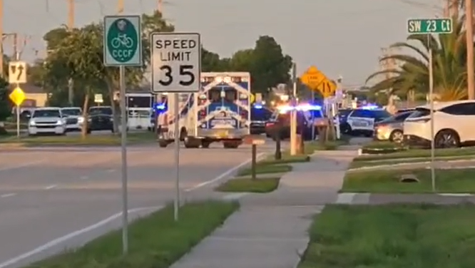 Cape Coral Police swarm Trafalgar near SW 23rd Court