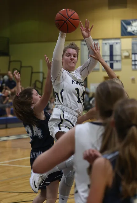 Game action of Southwest Florida Christian Academy's Rebekah Bergquist against Marco Island on Thursday at SFCA in Fort Myers.