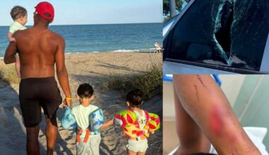 Father punches through window to rescue children trapped inside
