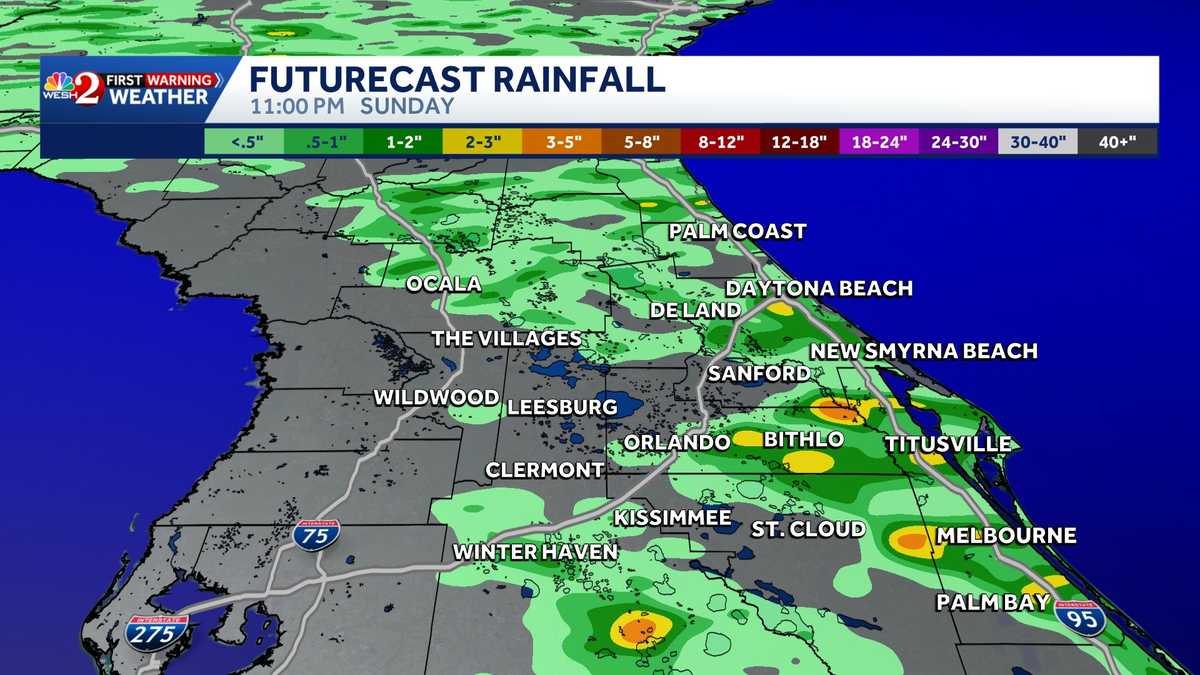 Storms expected across Central Florida on Sunday afternoon