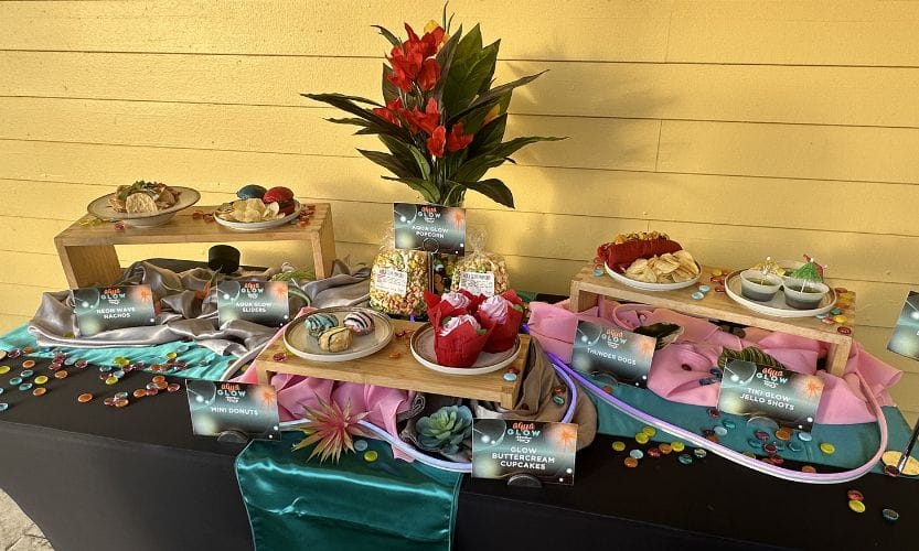 New Aqua Glow snacks and sweets!