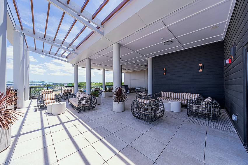 The rooftop lounge at the Artea apartments at 944 Broadcast Place on the Downtown Southbank. The rooftop lounge at the Artea apartments at 944 Broadcast Place on the Downtown Southbank.