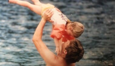 The author as a child with her father, swimming at Blue Spring State Park in Central Florida, circa 1990. (Courtesy Asha Dore)
