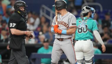SF Giants swept in Miami, Devers objects to late pinch-runner