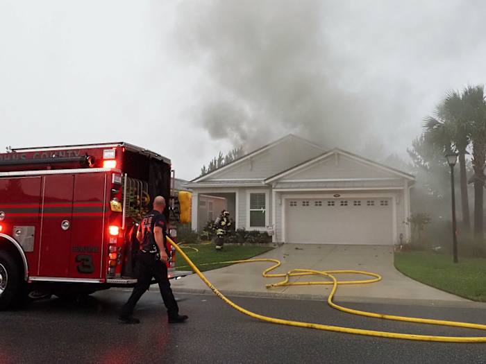 St. Johns County firefighters battle house fires amid afternoon storms
