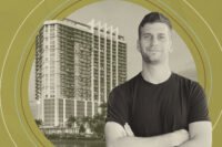 Bachow Ventures’ Managing Partner Noah Bachow with rendering of 11 North Andrews Avenue