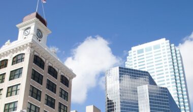 Historic and modern office buildings in downtown Tampa, where city leaders are debating changes to the rezoning review process.