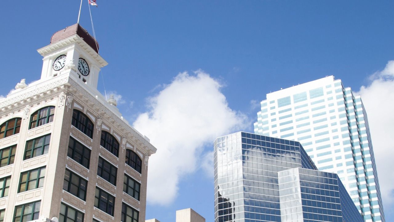 Historic and modern office buildings in downtown Tampa, where city leaders are debating changes to the rezoning review process.
