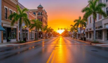 Downtown Largo along West Bay Drive, where the city is considering an open-container entertainment district