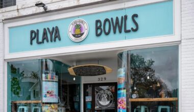 Exterior of a Playa Bowls restaurant, a national açaí bowl and smoothie chain expanding into Tampa's Channel District.