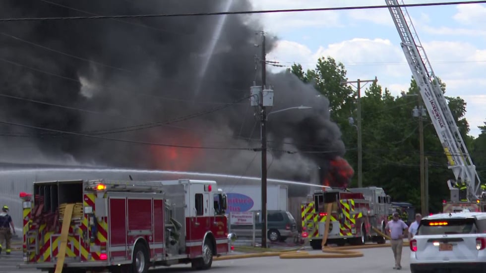 The fire started in the warehouse.