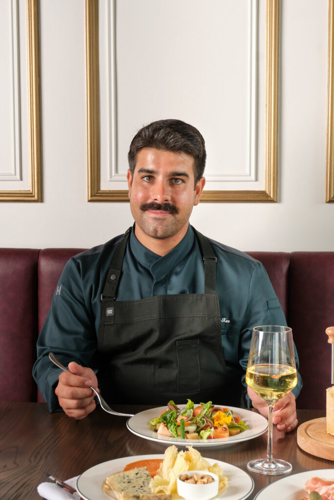 A chef inside a restaurant