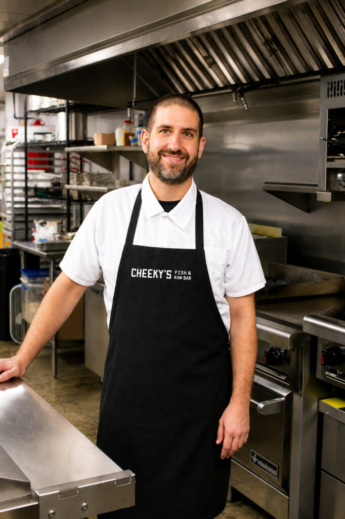 A chef inside a restaurant
