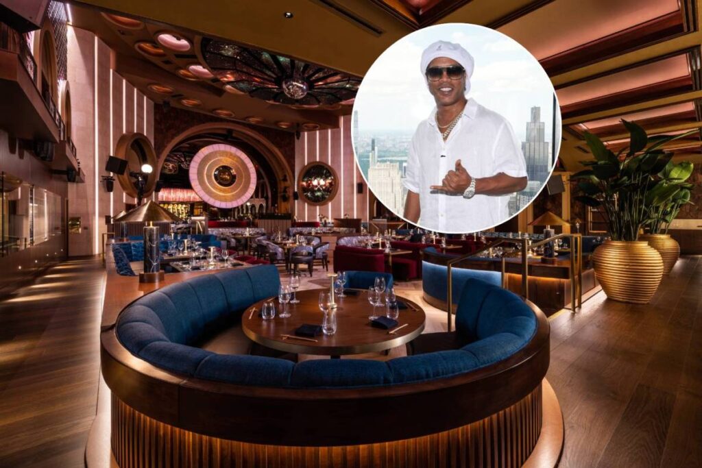 NEW YORK, NEW YORK - JUNE 12: Ronaldinho visits the Empire State Building on June 12, 2026 in New York City. Image of Queen Miami Beach main dining room