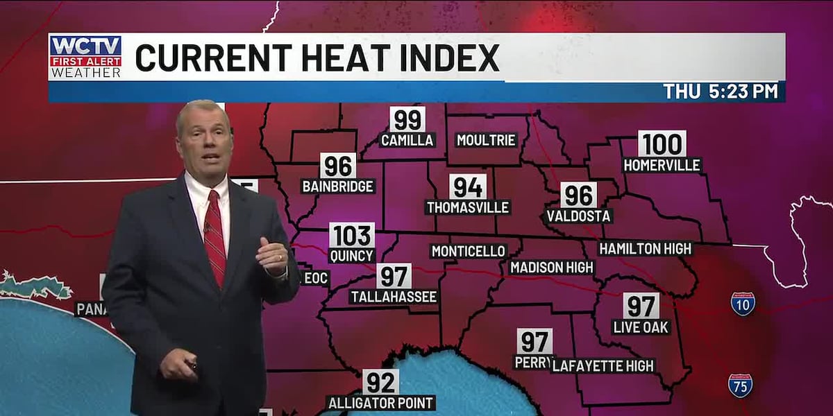 The summer-like heat rolls on to end your workweek for Tallahassee, the Big Bend and South Georgia