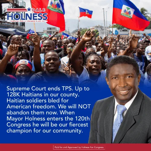 Dale Holness Condemns End of Haitian TPS Protections