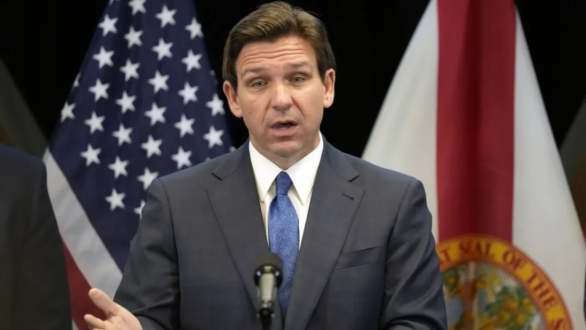The press conference was held at Hillsborough College's Dale Mabry campus, where the Rays want to build their new stadium. DeSantis is pushing for the Florida state budget to approve $117.6 billion, $50 million of which would go to the college if the stadium were to be built.