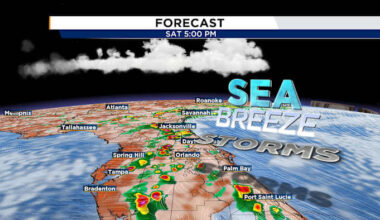Sea breeze storms into the Weekend