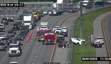 Lanes reopen after crash on I-295 North at US 17