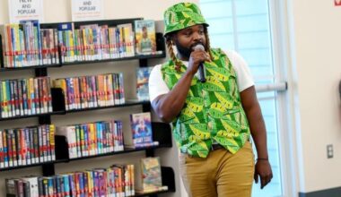 Musician Fyütch performing at the library, one of many Juneteenth events in Orlando