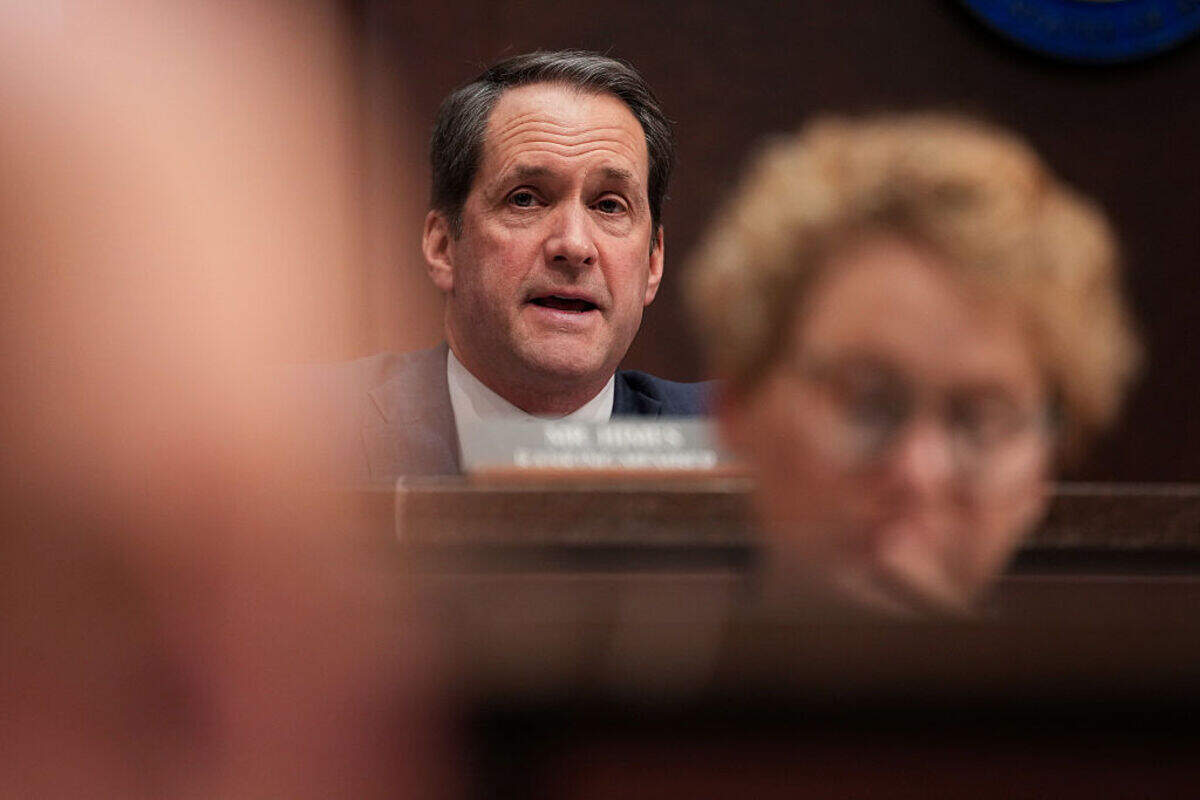 Ranking member Rep. Jim Himes (D-CT) speaks during a House Select Intelligence Committee hearing on March 19, 2026, in Washington, D.C.