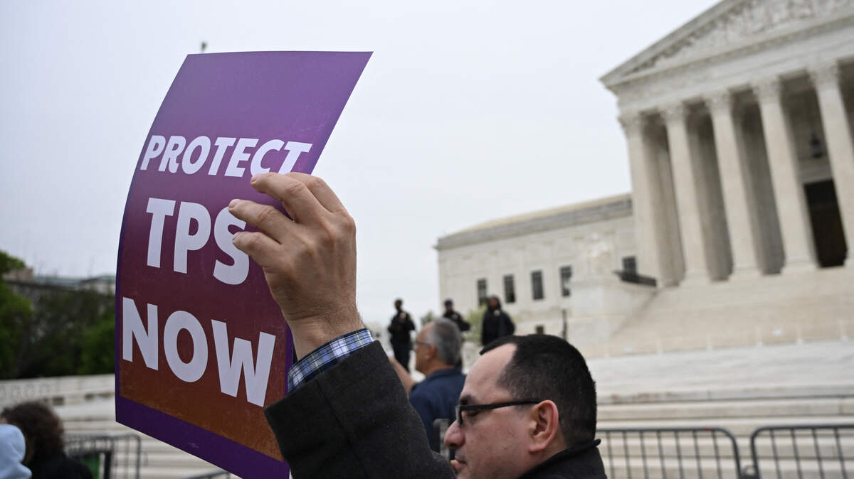 Members of the National TPS Alliance rally at the US Supreme Court in Washington, DC, on April 29, 2026. The Supreme Court was examining the revocation of Temporary Protected Status (TPS) for Haitian and Syrian migrants. Members of the National TPS Alliance rally at the US Supreme Court in Washington, DC, on April 29, 2026. The Supreme Court was examining the revocation of Temporary Protected Status (TPS) for Haitian and Syrian migrants.