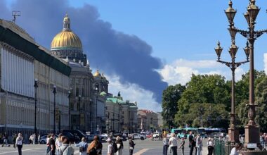 Black smoke rises following reported Ukrainian UAV attack in St. Petersburg