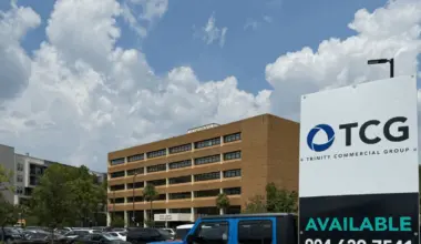 The Duval County Public Schools headquarters is shown in the background, with a TCG real estate sign in the foreground.