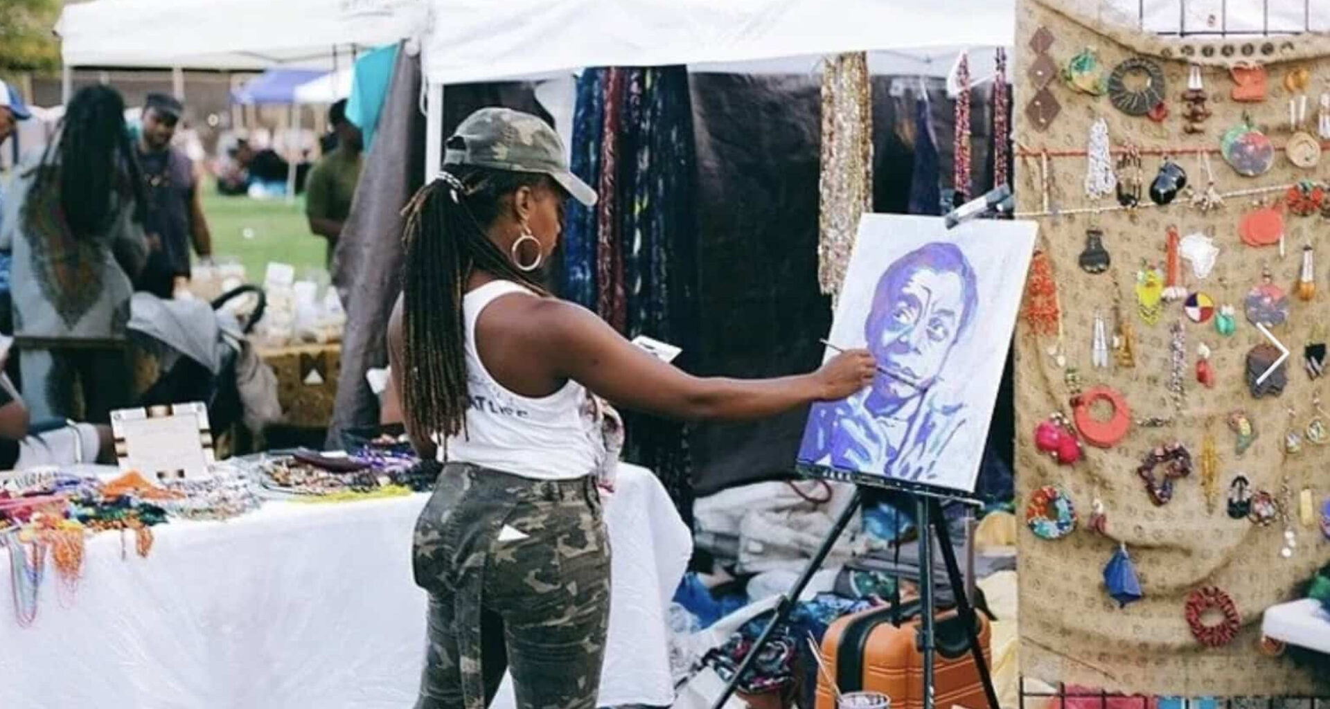 An artist painting