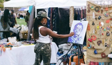 An artist painting