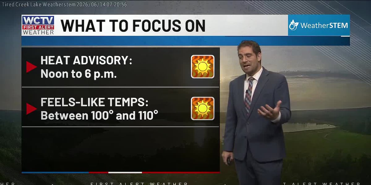 Heat advisory issued again for your Sunday for Tallahassee, the Big Bend and South Georgia